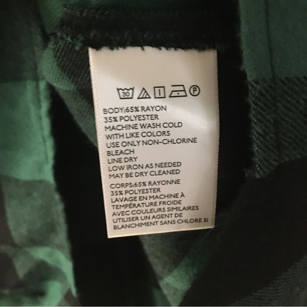 Urban Outfitters BDG Hunter Green/Black Plaid Tie Front Flannel Shirt Size M NWT - Picture 9 of 9